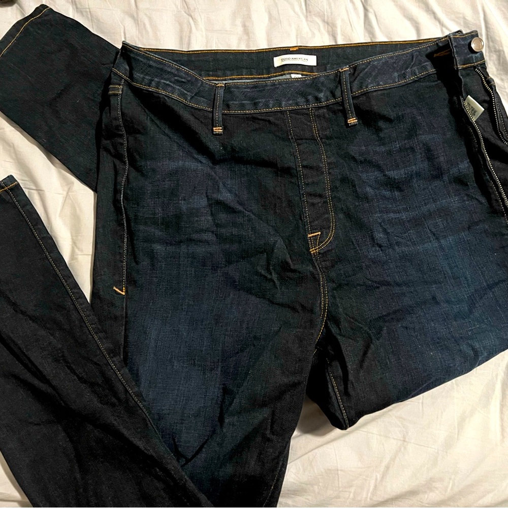 Dark washed good American skinny jeans